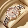 Rose Gold Floral Elegance Women’s Wrist Watch