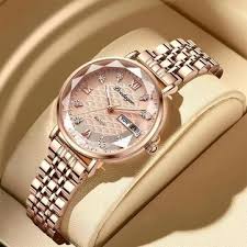 Rose Gold Floral Elegance Women’s Wrist Watch